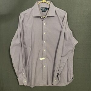 VTG Polo Ralph Lauren Regent Shirt Men XL Blue Check Long Sleeve Preppy Classic